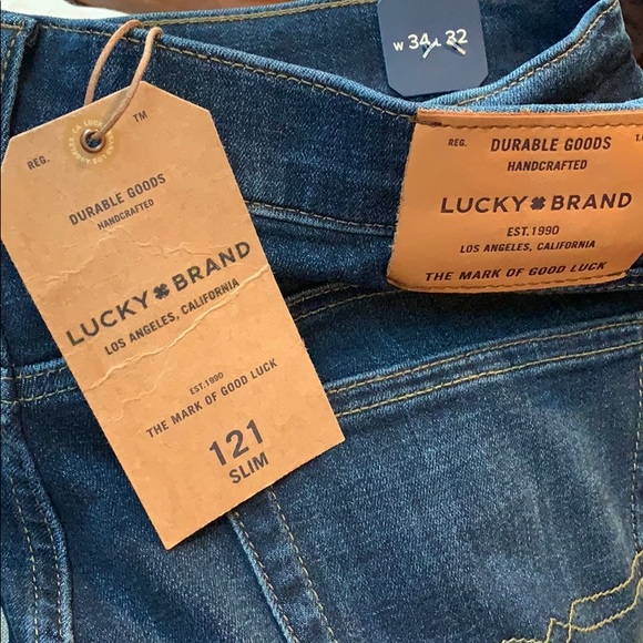 New Lucky Brand men’s jeans 121 slim size 34X32 NWT - Picture 1 of 3